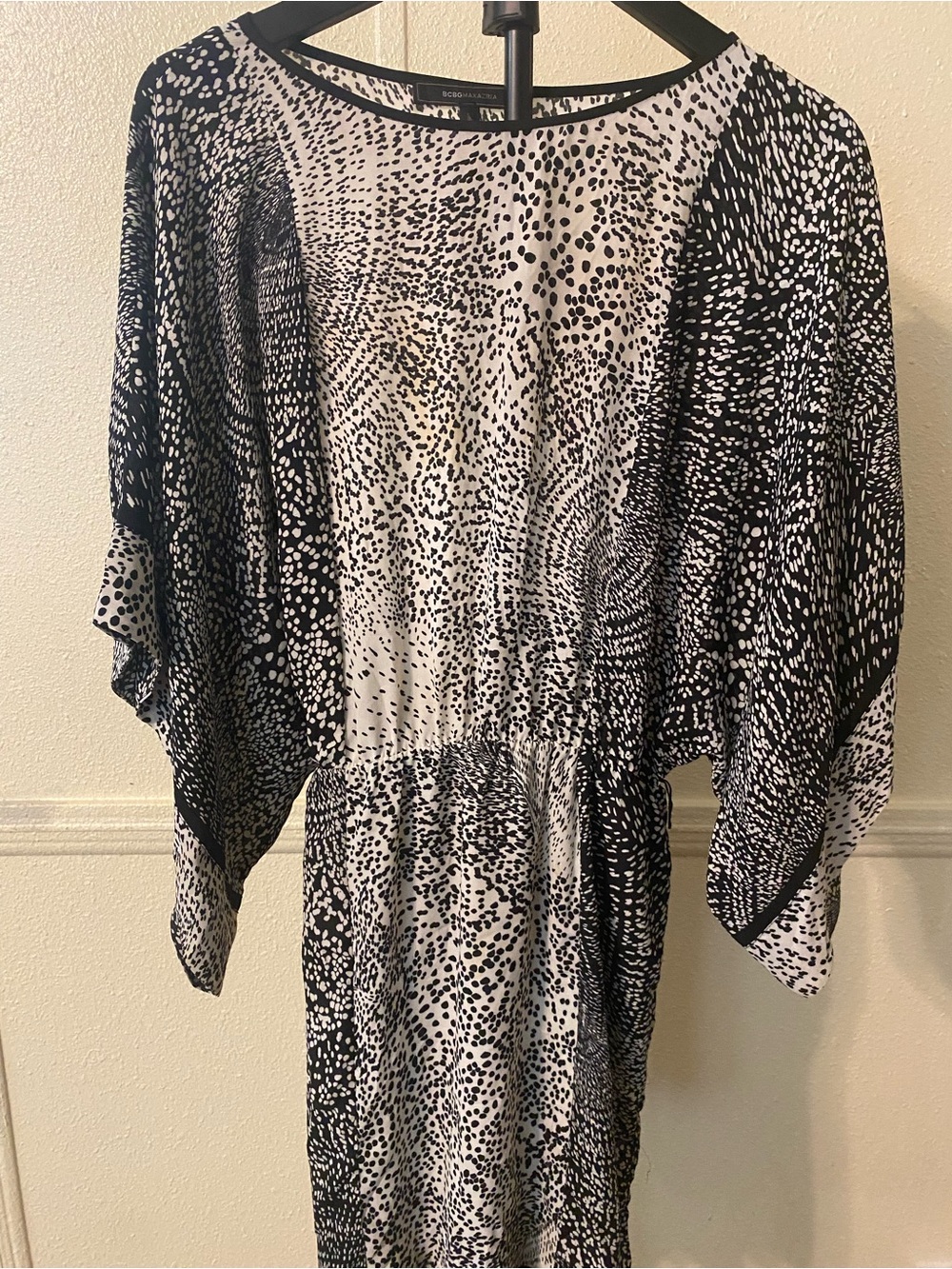 BCBGMaxAzria Black and White Printed Top